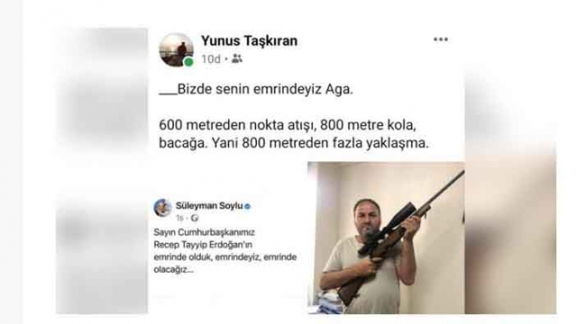 Fethiye'de Din Kültürü Öğretmeninden Soylu'ya silahlı destek mesajı