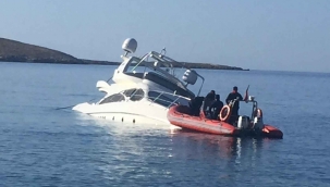 Lüks yat karaya oturdu, içindeki 6 kişi kurtarıldı