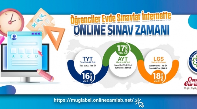 Muğla Büyükşehir'den öğrencilere online sınav desteği