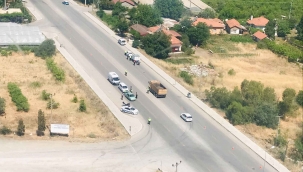 Ortaca’da havadan ve karadan trafik denetimi