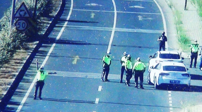 Trafik ekiplerinden Dron’lu denetim