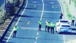 Trafik ekiplerinden Dron’lu denetim