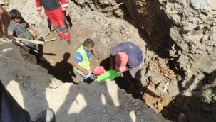 Yarıya kadar toprağa gömüldü son anda ölmeden kurtuldu