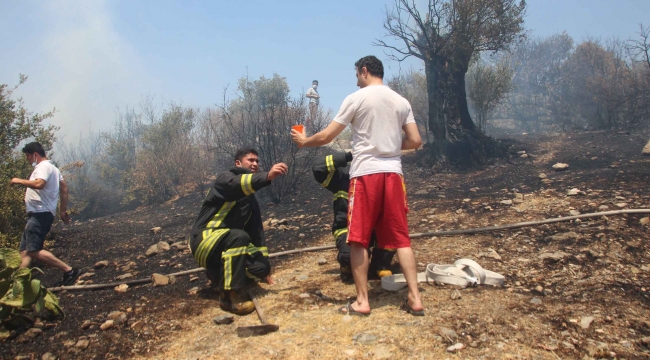 Bodrum'daki yangın akaryakıt istasyonuna ulaşmadan söndürüldü