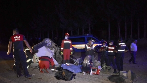 Muğla'da iki otomobil kafa kafaya çarpıştı: 1 ölü, 4 yaralı