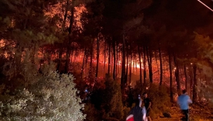 Fethiyeliler yangını söndürmek için seferber oldu