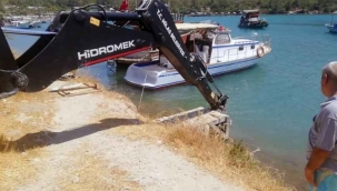 Kaçak iskelelerin yıkımına başlandı