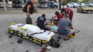 Motosiklet ile bisiklet çarpıştı, 2 yaralı