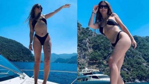 Ünlü şarkıcı Simge Sağın'ın Marmaris fotoğrafları büyük ilgi gördü