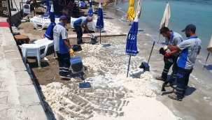 Datça sahilinde tedirgin eden görüntü