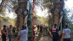 İzmir'de servis minibüsü şarampole yuvarlandı: 6 ölü, 11 yaralı
