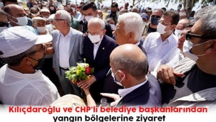 Kılıçdaroğlu, başkanlarla birlikte yangın bölgesinde: Büyük bir felaket