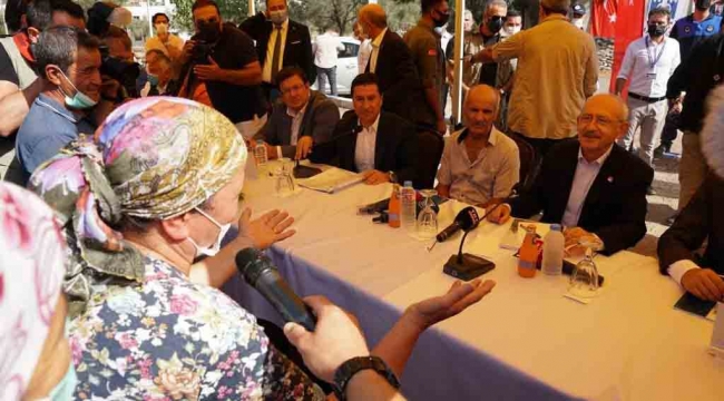 Kılıçdaroğlu, Bodrum’da yanan bölgeleri inceledi
