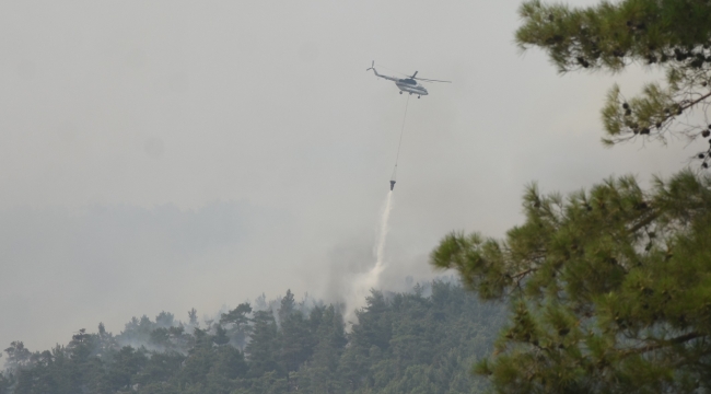 Köyceğiz yangınına 12 helikopter ve 2 uçak ile müdahale sürüyor