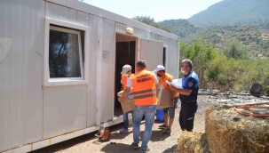 Marmaris Belediyesi, yangın mağdurlarının yanında olmaya devam ediyor