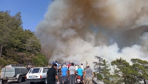 Marmaris’te alevlerle savaşta inanılmaz görüntüler