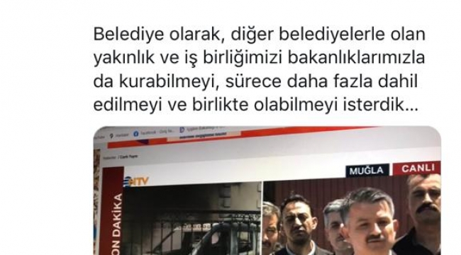 Milas Belediye Başkanı: 3 bakanımız Milas’ta açıklama yapıyor, ben ekrandan izliyorum