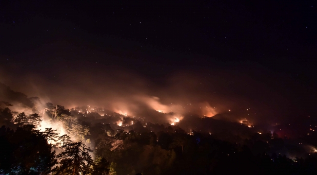 Muğla'da alevlerle mücadele gece boyu sürdü