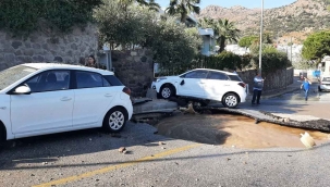 Ana su hattı bomba gibi patladı, o anlar kameraya yansıdı