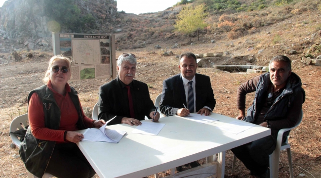 Thera Antik kenti kazı işbirliği protokolü imzalandı 