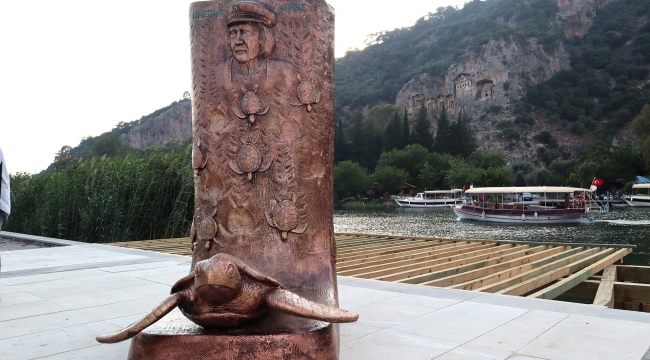 Dalyan'da Kaptan June anısına heykel yapıldı 