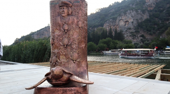 Dalyan'da Kaptan June anısına heykel yapıldı