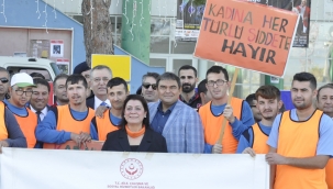 Erkekler, Fethiye’de kadına şiddete karşı yürüdü