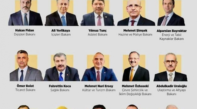 Cumhurbaşkanı Erdoğan yeni kabineyi açıkladı