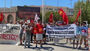 TKP'liler Akbelen Ormanı'nı katleden şirkete ait santralin kapısına dayandı: 'Devletleştireceğiz'