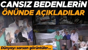Dünya basını İsrail'in hastane saldırısını böyle gördü! Yürek yakan görüntü: Cansız bedenlerin önünde basın açıklaması