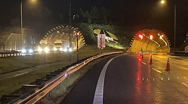 Tünelde heyelan engeli: İstanbul yönü trafiğe kapatıldı