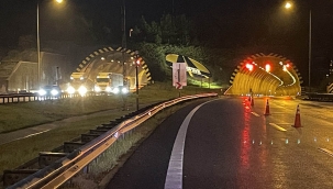 Tünelde heyelan engeli: İstanbul yönü trafiğe kapatıldı