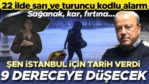 Meteoroloji'den 22 ile sarı ve turuncu kodlu uyarı! Orhan Şen İstanbul için tarih verdi: 9 dereceye düşecek