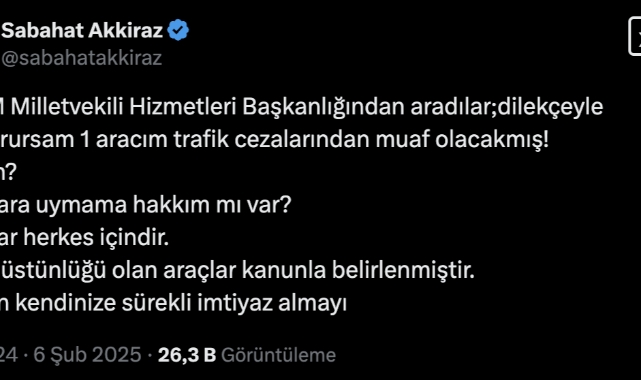 Eski ve yeni milletvekillerine trafikte ceza muafiyeti getirildi