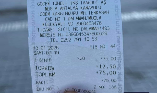 Göcek 'Deli Dumrul' tüneline 2026 zammı geçiş ücreti 75 TL oldu. 