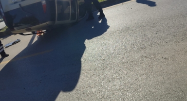 Takla atan araçta hafif yaralı kurtuldu. 