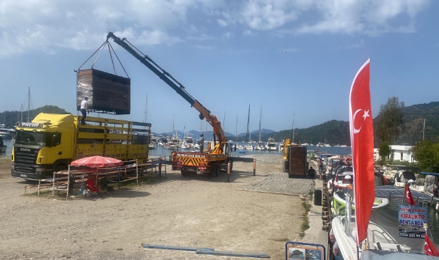 Göcek Kumburnu’nda iş makinalarına tepki.