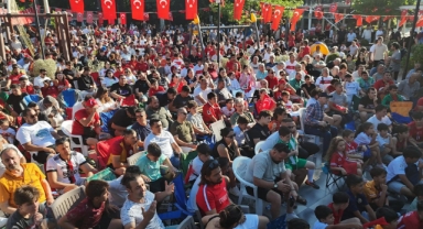 DALAMAN'DA MİLLİ MAÇ HEYECANI